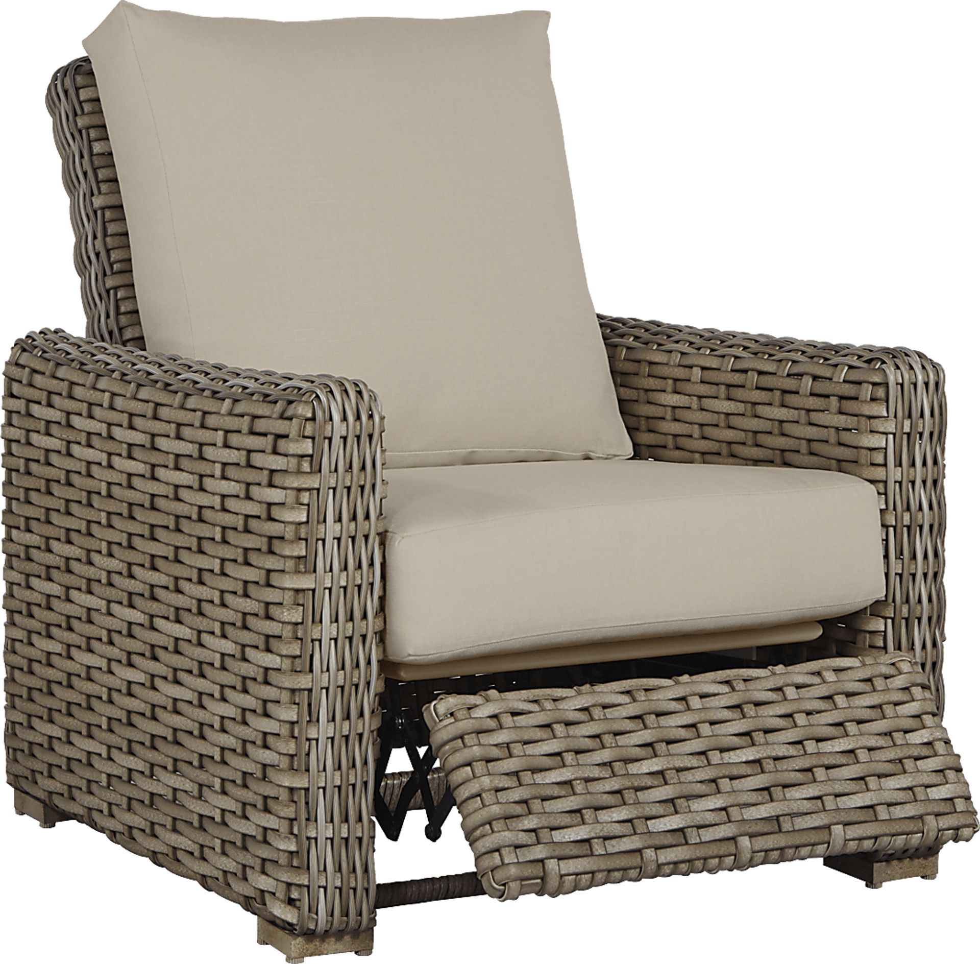 Siesta Key Driftwood Outdoor Recliner with Pebble Cushions - Image 2