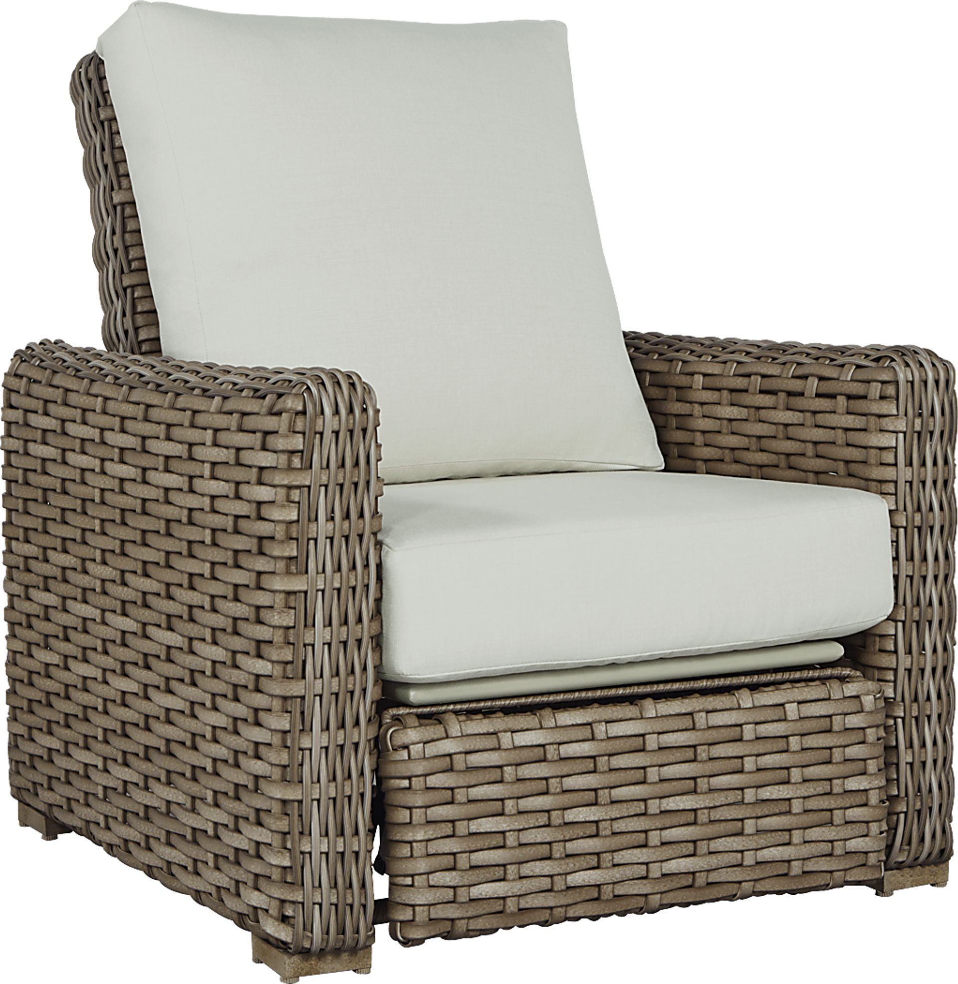 Siesta Key Driftwood Outdoor Recliner with Rollo Seafoam Cushions - Image 1
