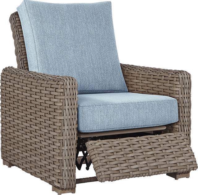 Siesta Key Driftwood Outdoor Recliner with Steel Cushions - Thumbnail - Image 1