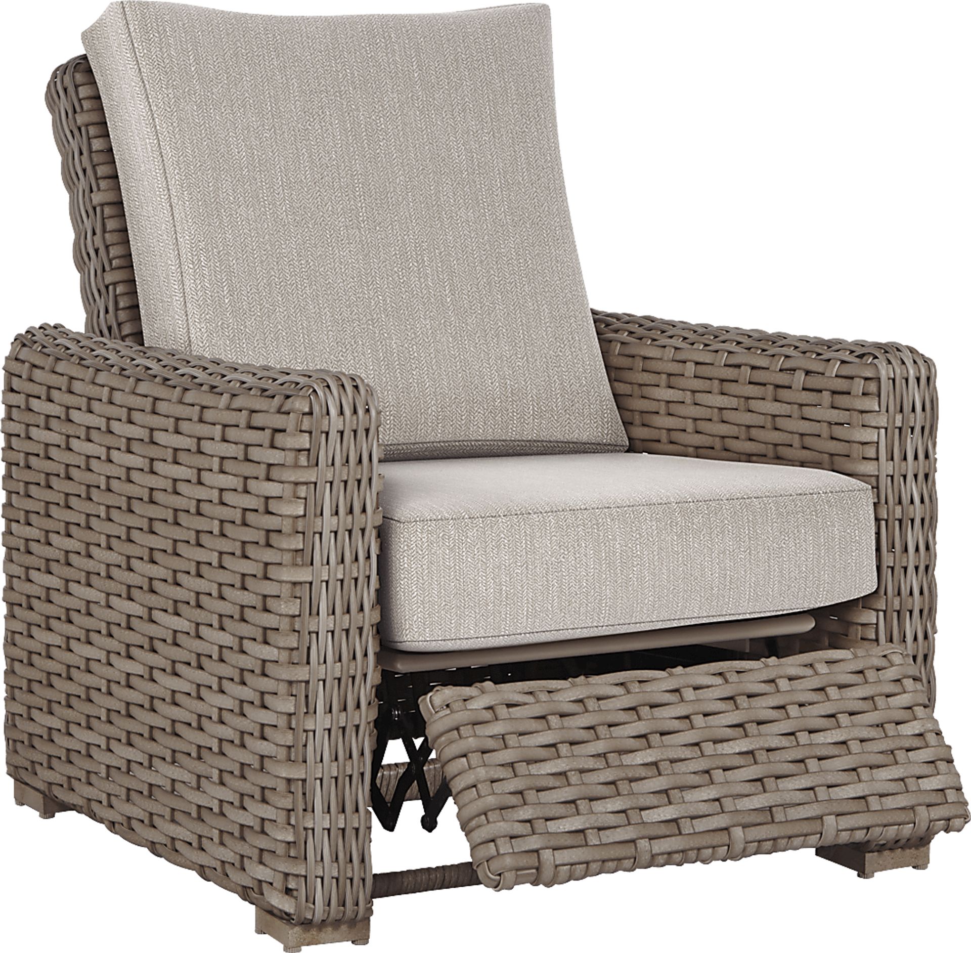 Siesta Key Driftwood Outdoor Recliner with Twine Cushions - Image 1
