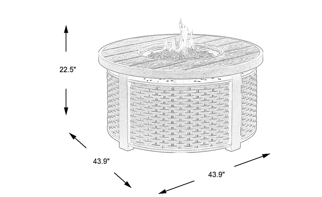 Siesta Key Driftwood Outdoor Round Fire Pit