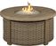 Siesta Key Driftwood 5 Pc Outdoor Fire Pit Seating Set with Linen Cushions