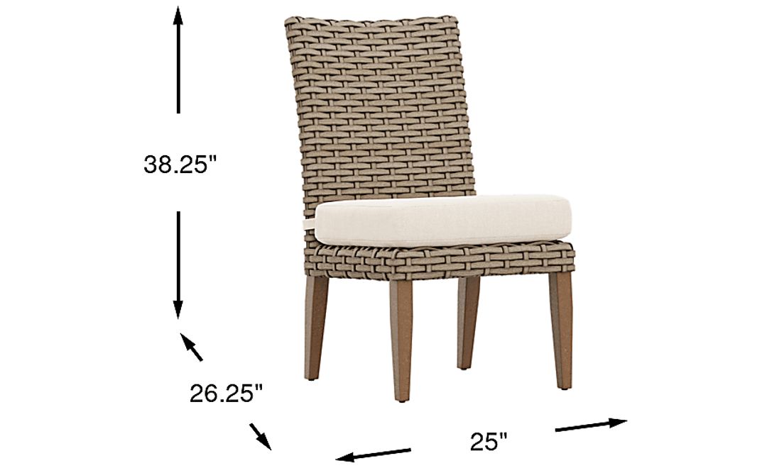 Siesta Key Driftwood Finish Outdoor Side Chair with Desert Cushion