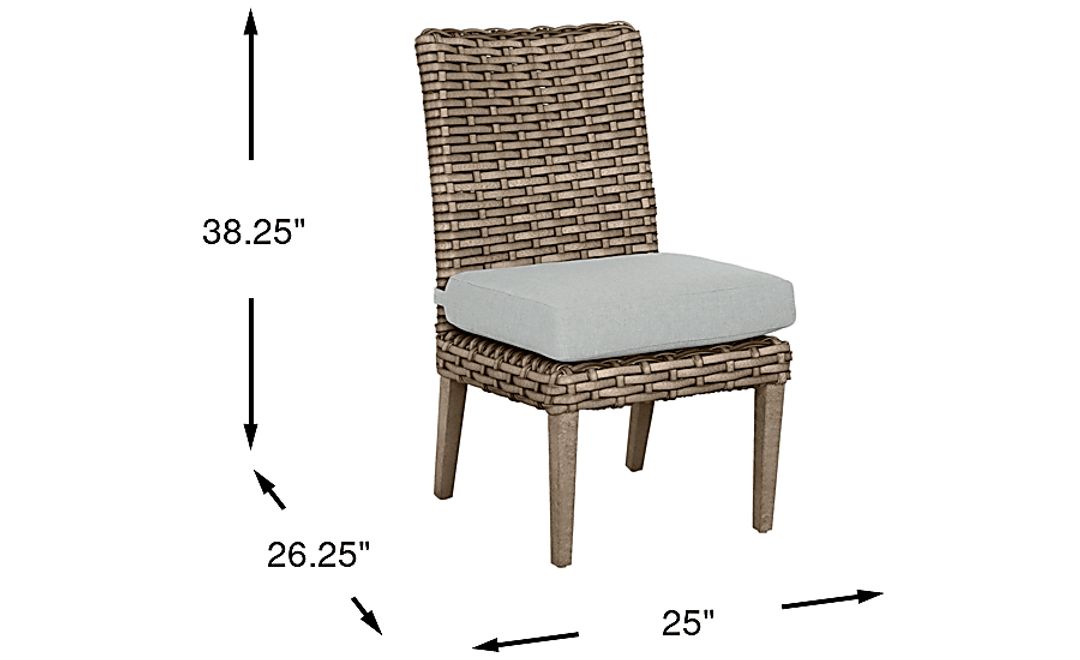 Siesta Key Driftwood Outdoor Side Chair with Dove Cushion