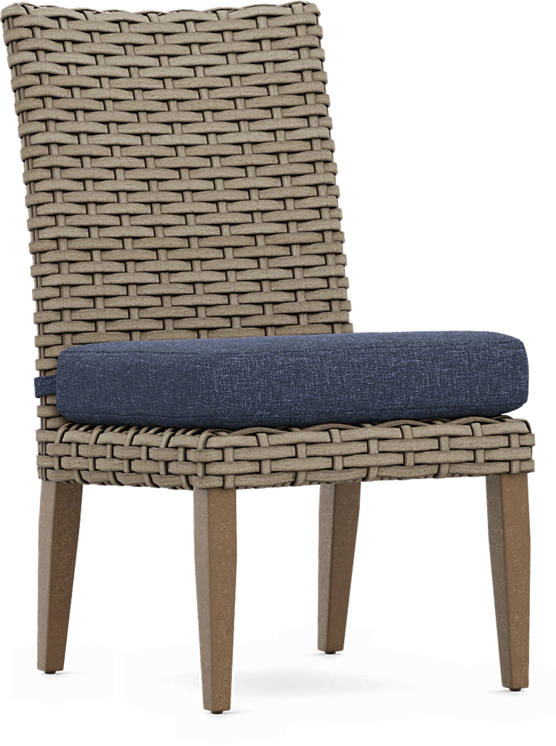 Siesta Key Driftwood 5 Pc Square Outdoor Dining Set with Ink Cushions - Image 3