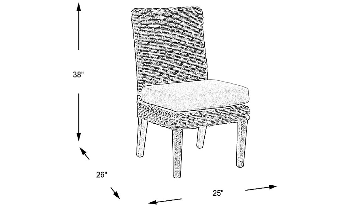 Siesta Key Driftwood Outdoor Side Chair with Linen Cushion