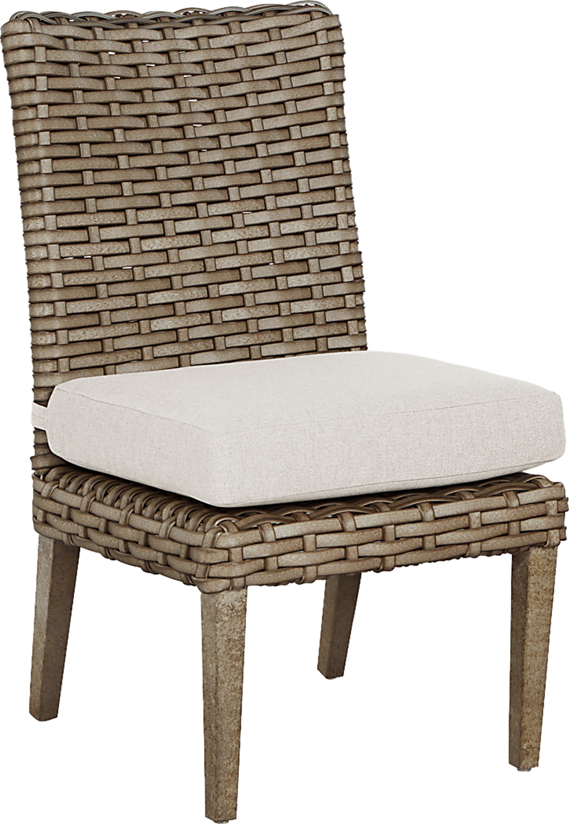 Siesta Key Driftwood 7 Pc 72 in. Rectangle Outdoor Dining Set with Linen Cushions - Image 3