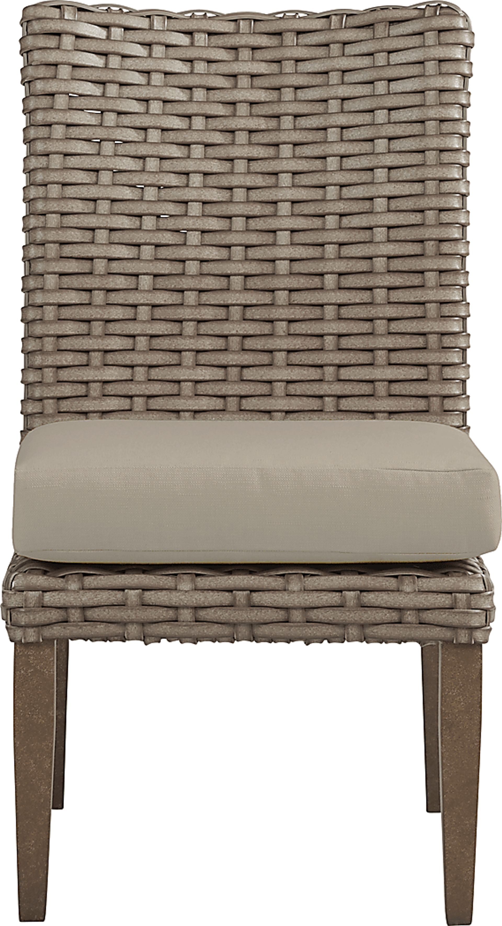 Siesta Key Driftwood Outdoor Side Chair with Pebble Cushion - Image 2