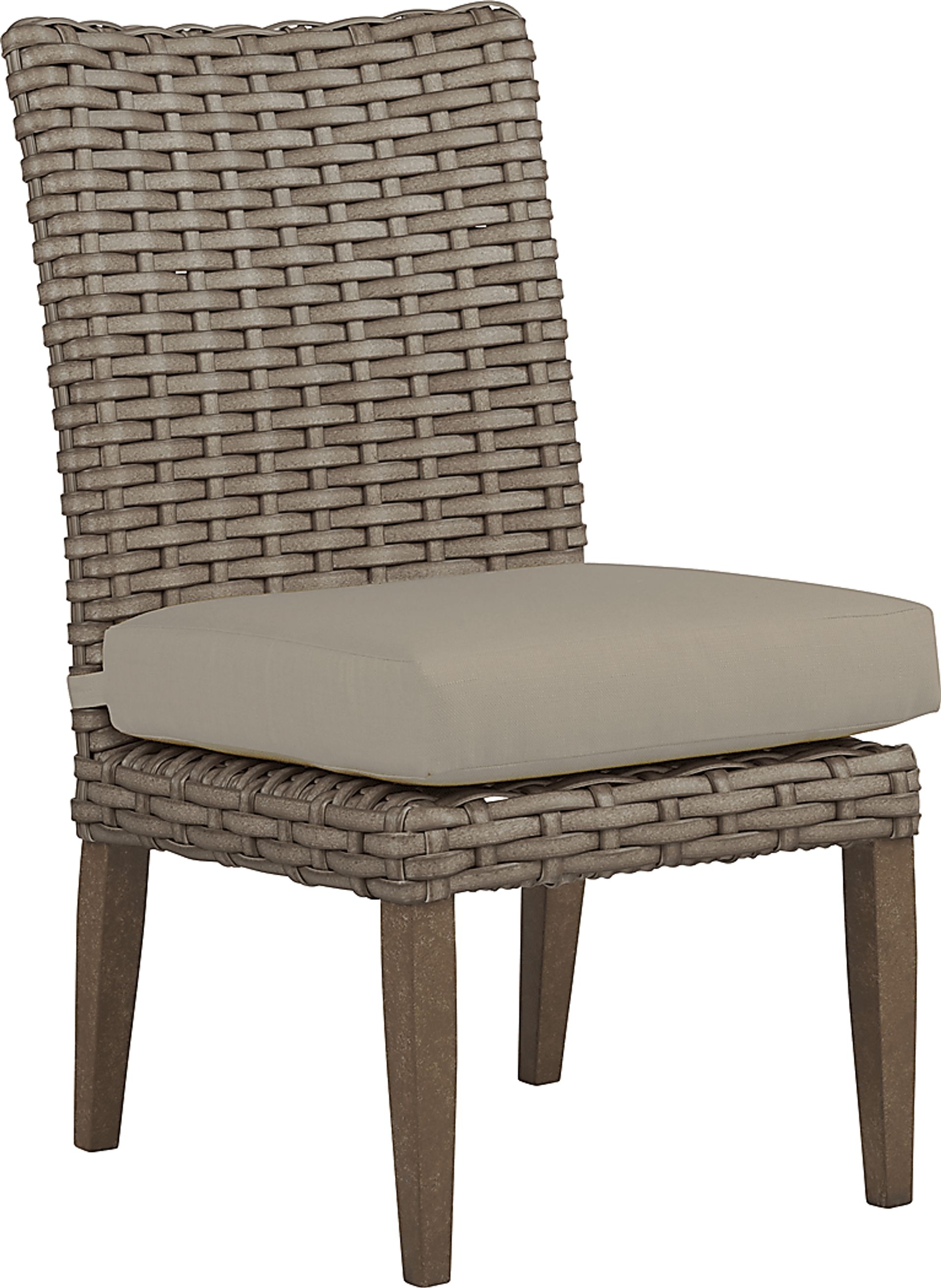Siesta Key Driftwood Outdoor Side Chair with Pebble Cushion - Image 1