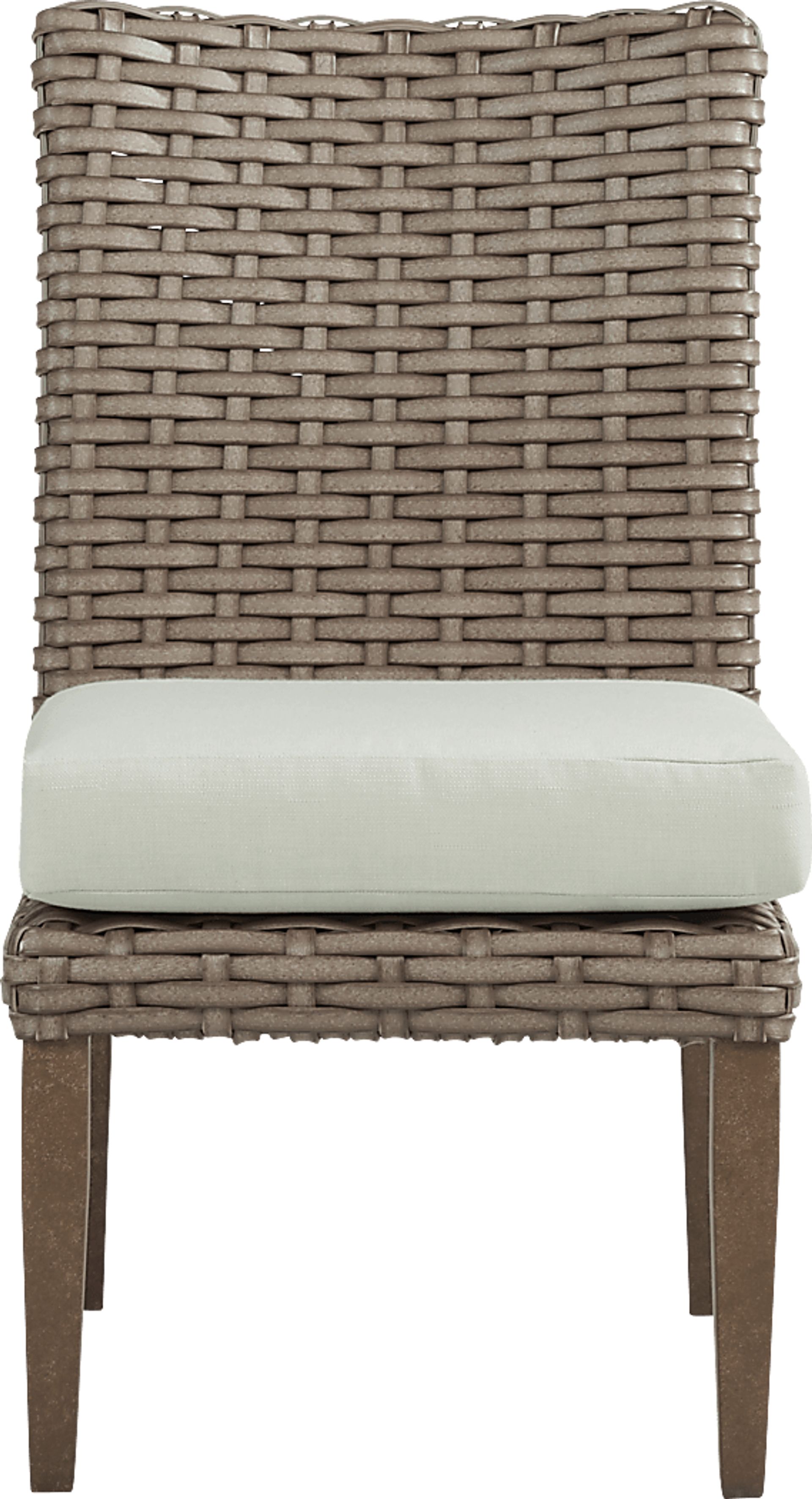 Siesta Key Driftwood Outdoor Side Chair with Rollo Seafoam Cushion - Image 2