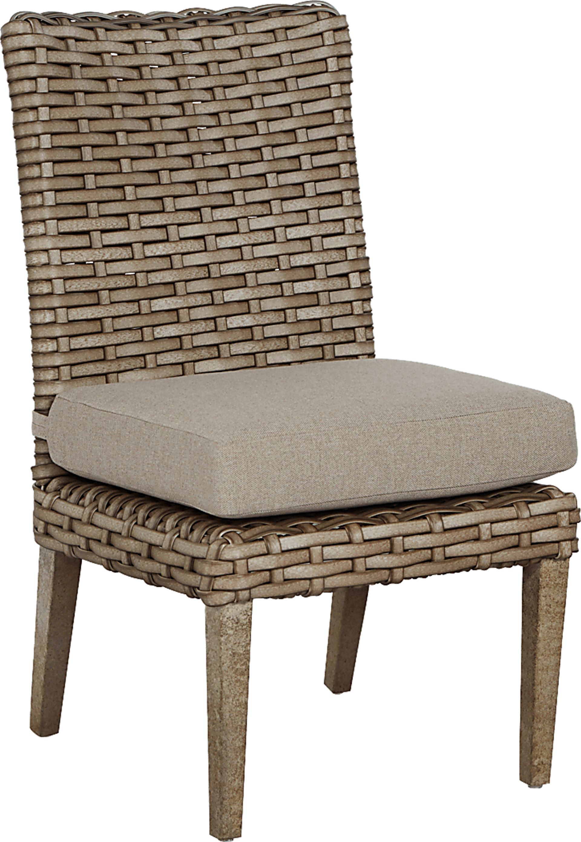 Siesta Key Driftwood 5 Pc 72 in. Rectangle Outdoor Dining Set with Sand Cushions - Image 3