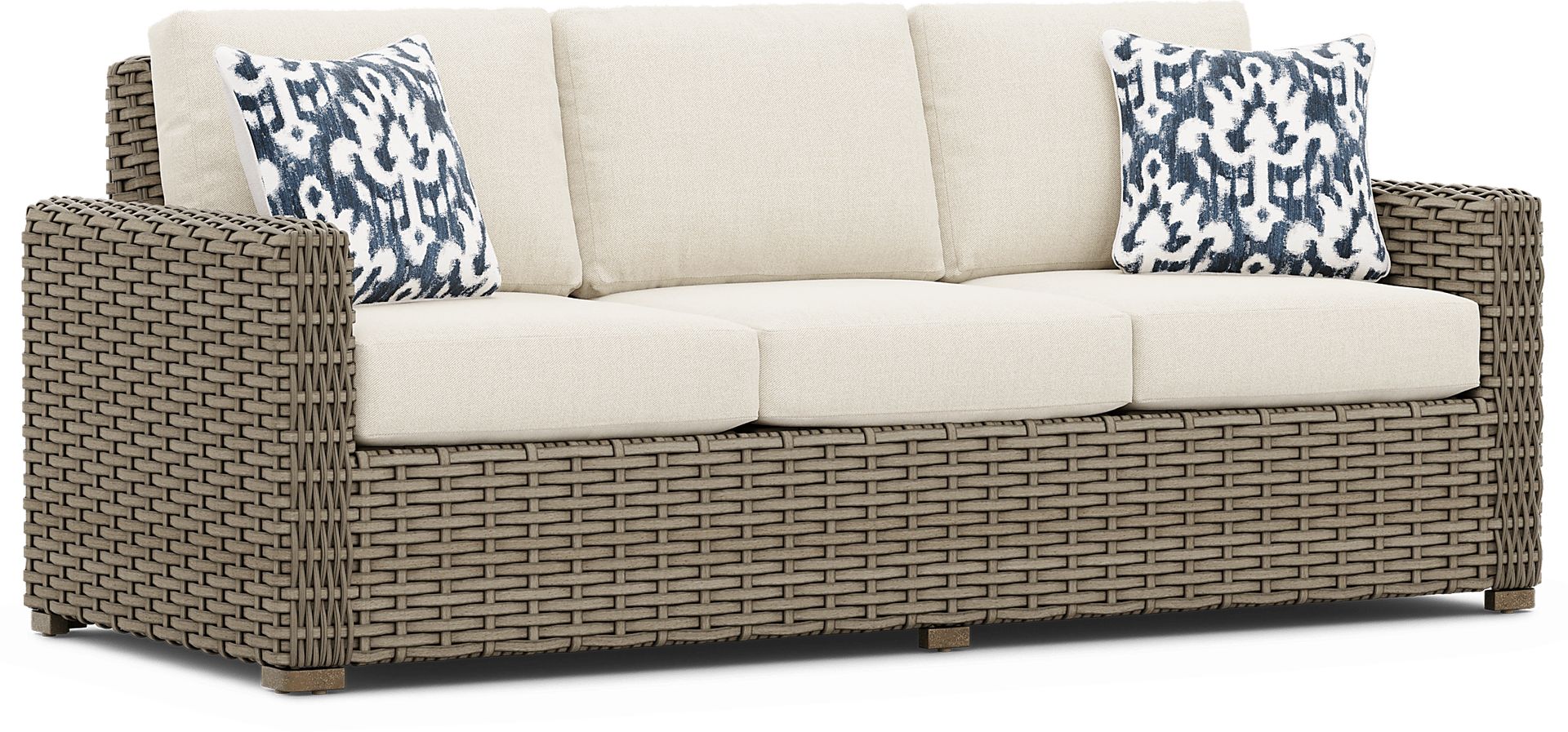 Siesta Key Driftwood Outdoor Sofa with Desert Cushions - Image 2