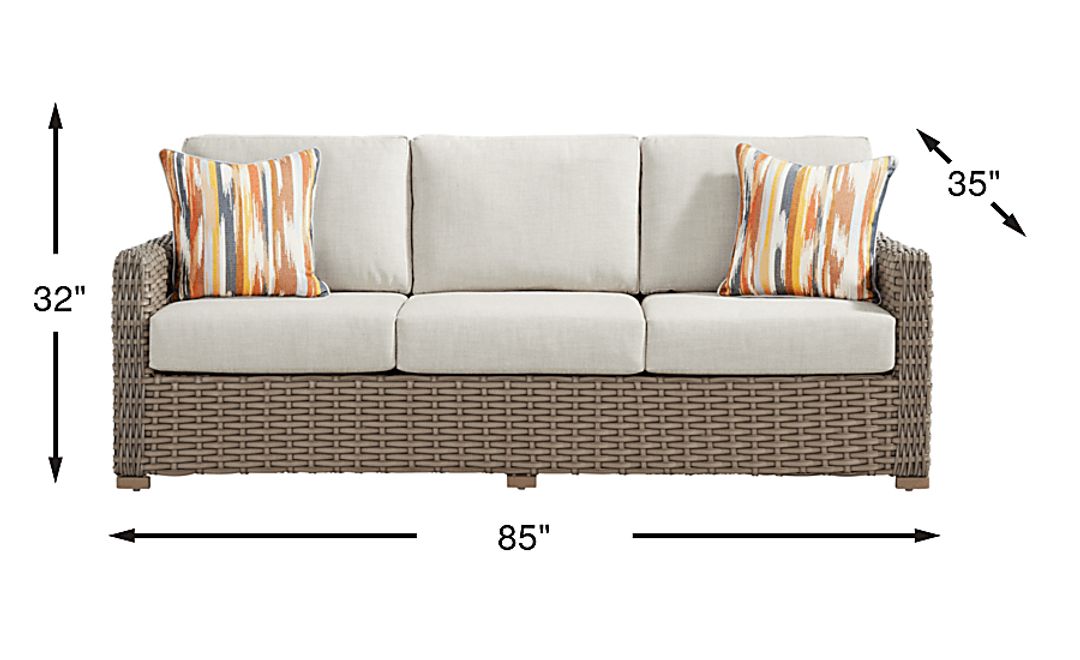 Siesta Key Driftwood Outdoor Sofa with Desert Cushions