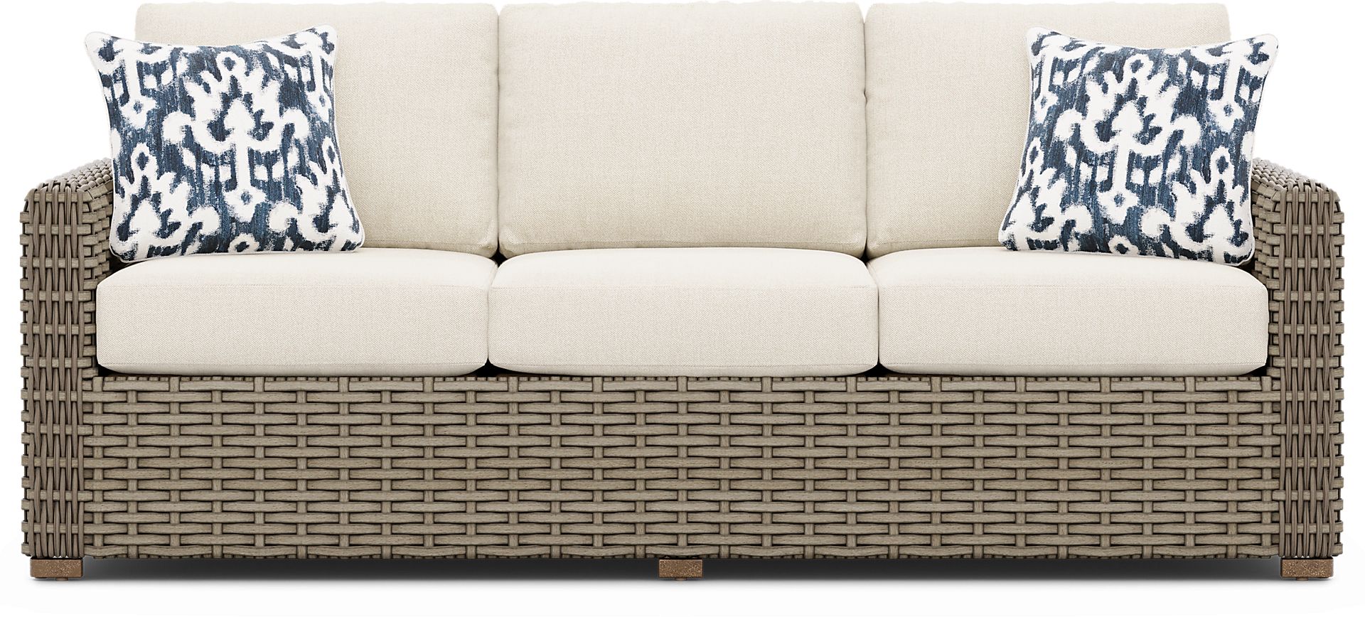 Siesta Key Driftwood Outdoor Sofa with Desert Cushions - Image 1