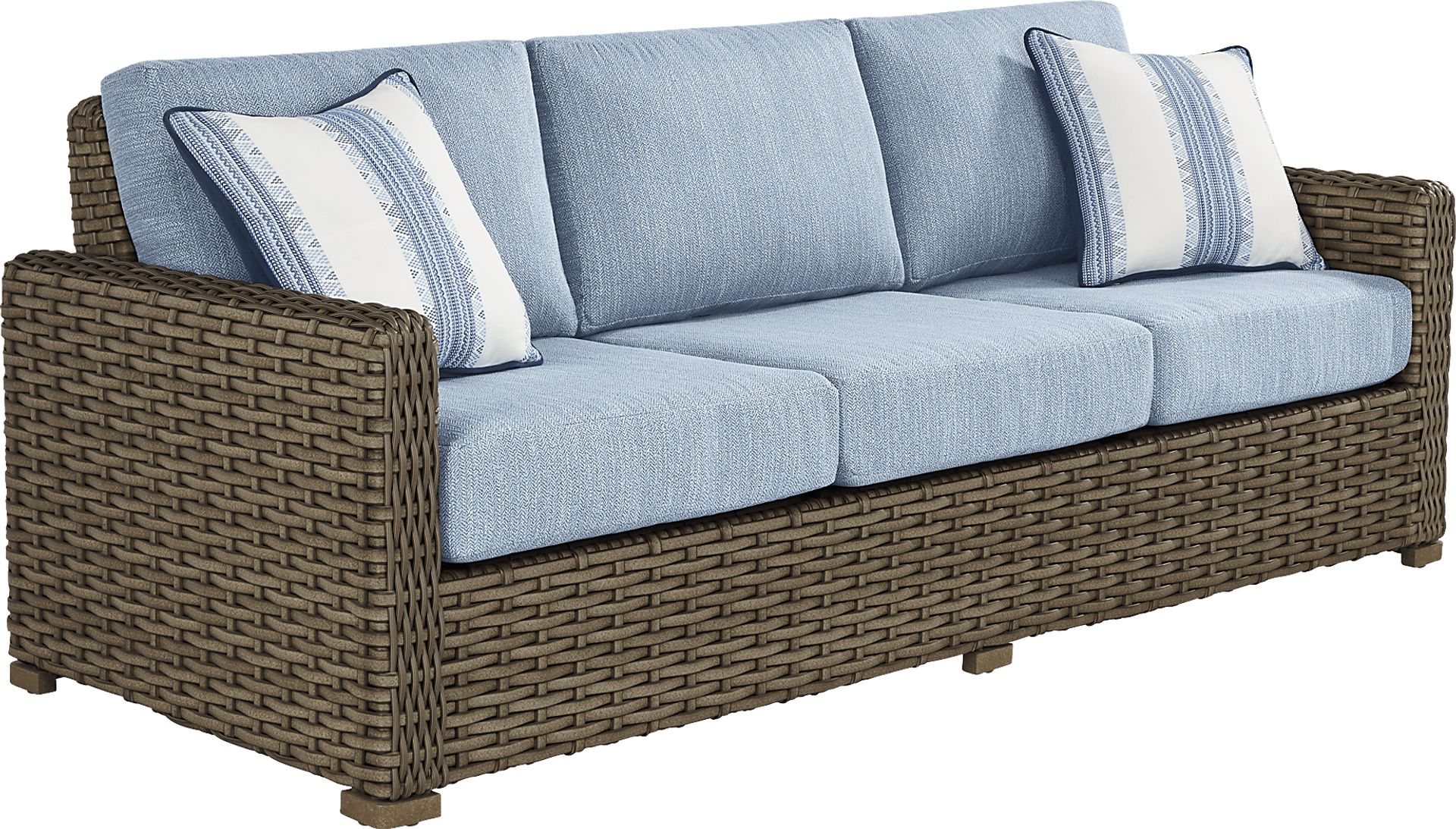 Siesta Key Driftwood Outdoor Sofa with Steel Cushions - Image 3
