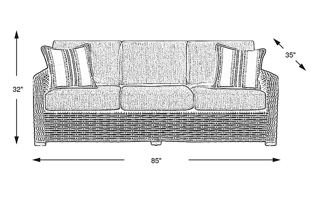 Siesta Key Driftwood Outdoor Sofa with Steel Cushions