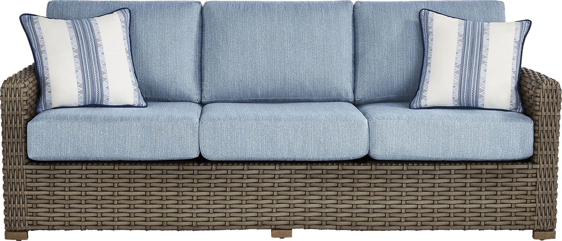 Siesta Key Driftwood Outdoor Sofa with Steel Cushions - Image 1