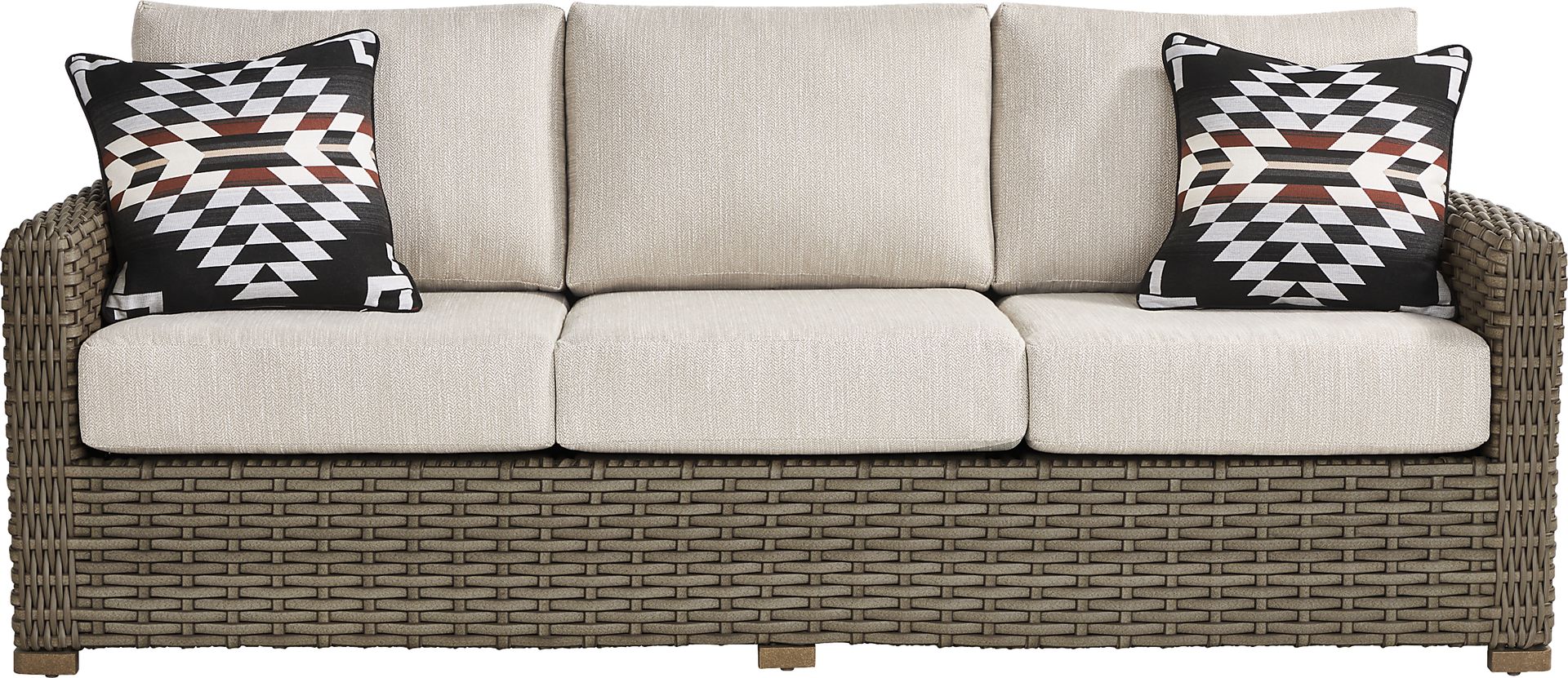 Siesta Key Driftwood Outdoor Sofa with Twine Cushions - Image 1