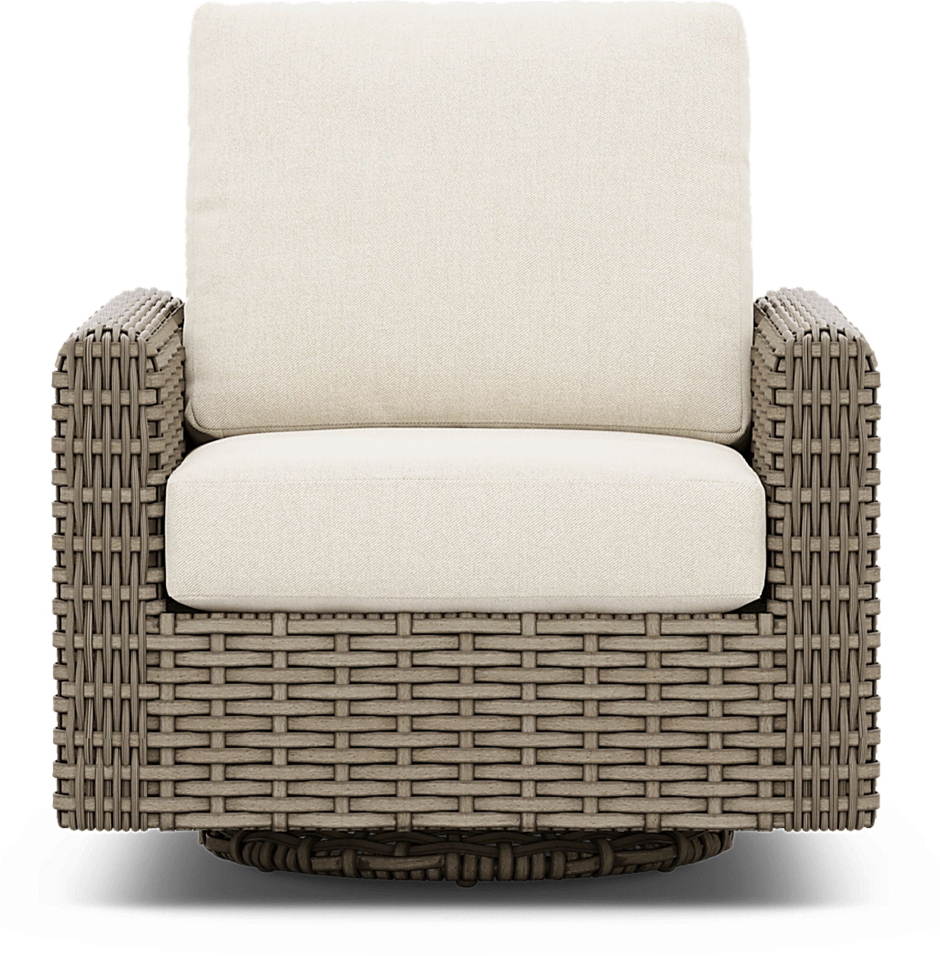 Siesta Key Driftwood Outdoor Swivel Chair with Desert Cushions - Image 2