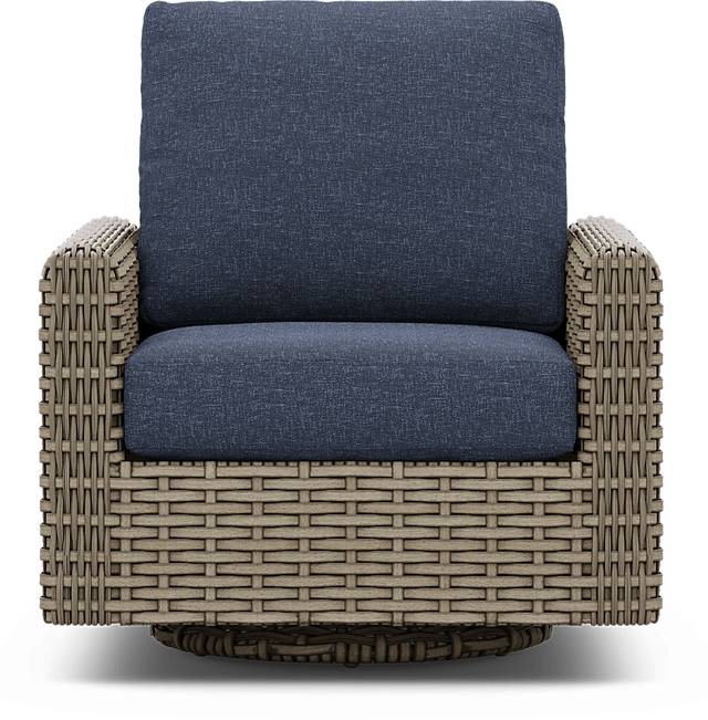 Siesta Key Driftwood Outdoor Swivel Chair with Ink Cushions - Thumbnail - Image 2