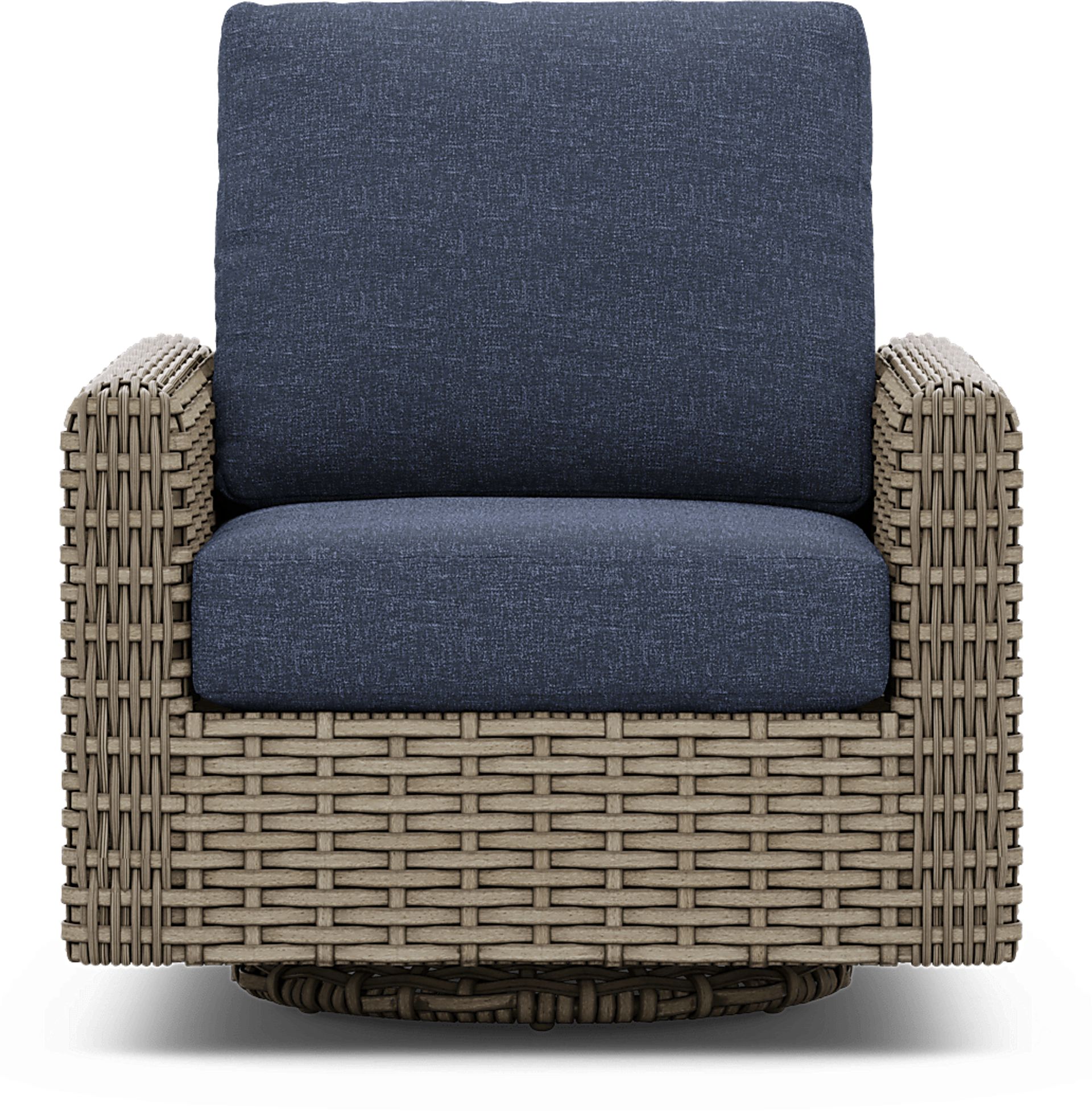 Siesta Key Driftwood Outdoor Swivel Chair with Ink Cushions - Image 2