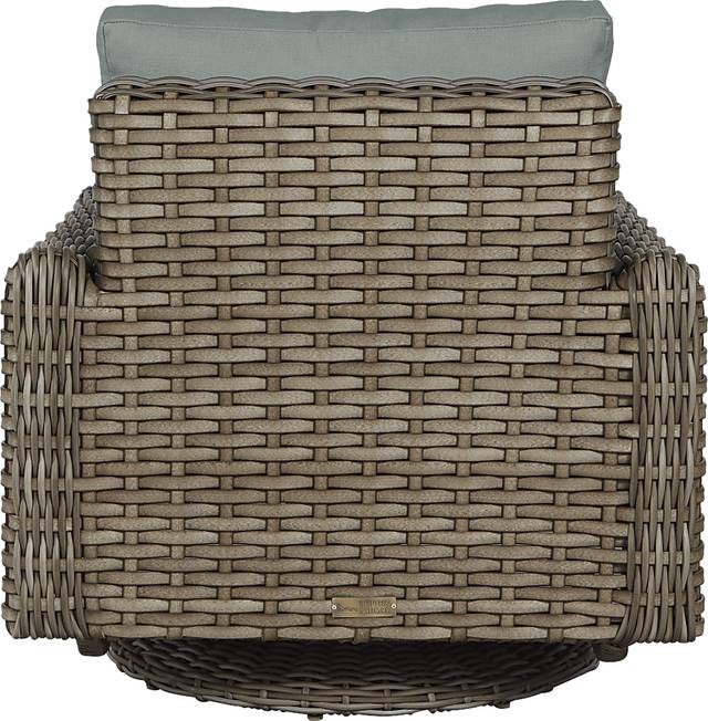 Siesta Key Driftwood 5 Pc Outdoor Fire Pit Seating Set with Seafoam Cushions - Thumbnail - Image 5