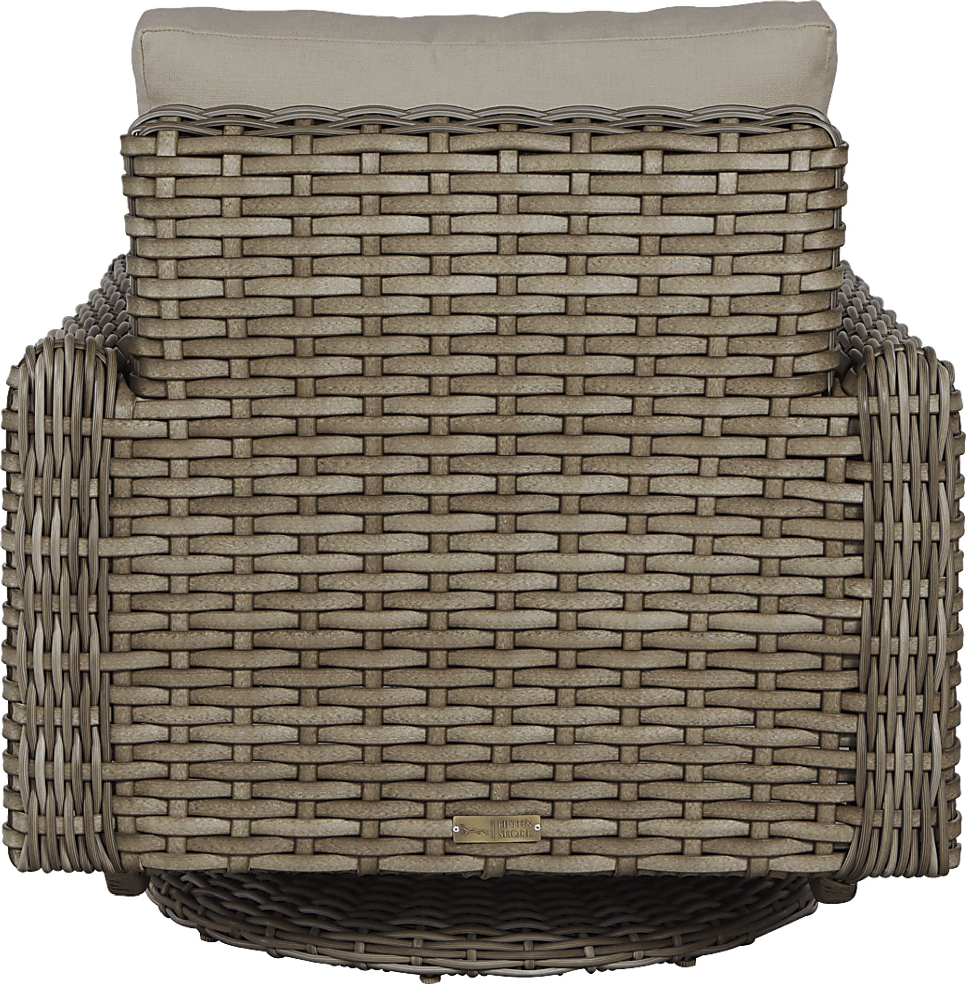 Siesta Key Driftwood 5 Pc Outdoor Fire Pit Seating Set with Sand Cushions - Image 5