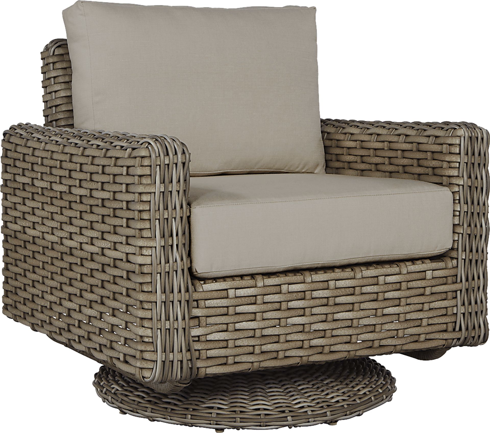 Siesta Key Driftwood 5 Pc Outdoor Fire Pit Seating Set with Sand Cushions - Image 4