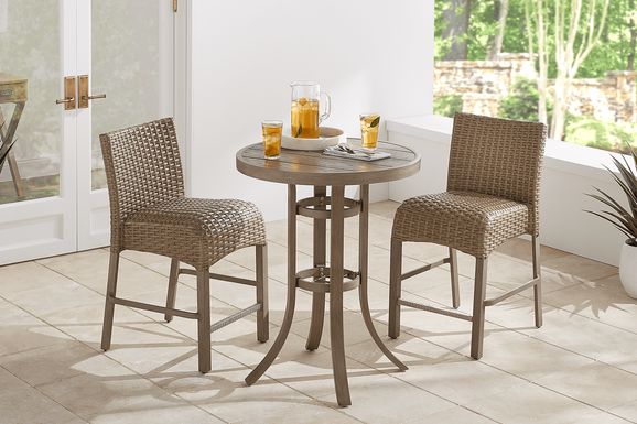 Siesta Key Gray 3 Pc 30" Round Balcony Height Outdoor Dining Set