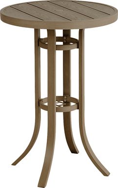 Siesta Key Gray 30" Round Bar Height Outdoor Dining Table with Umbrella Hole