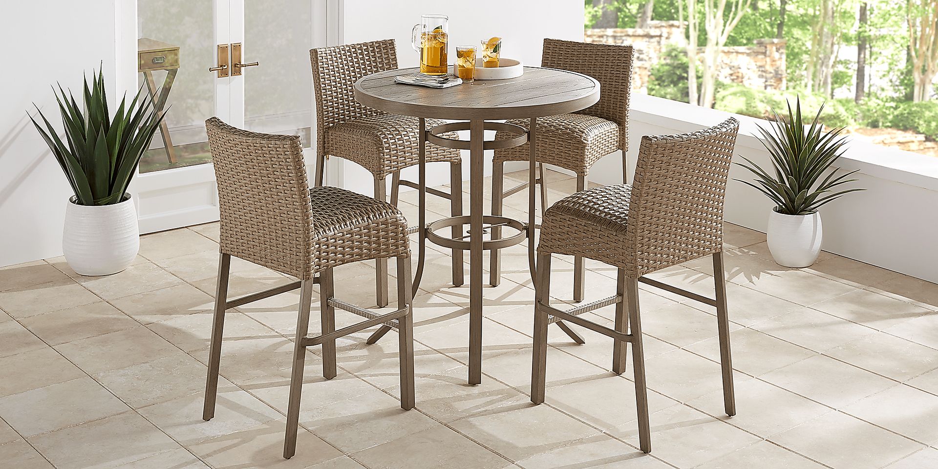 Siesta Key Gray Outdoor Barstool - Image 2