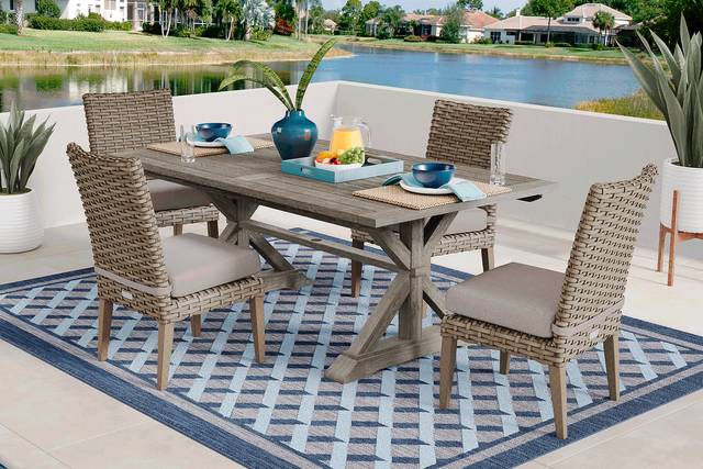 Siesta Key Driftwood Outdoor Side Chair with Twine Cushion - Thumbnail - Image 2