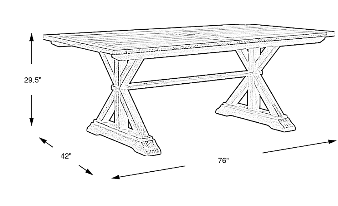 Siesta Key Light Wood 76 in. Rectangle Outdoor Dining Table