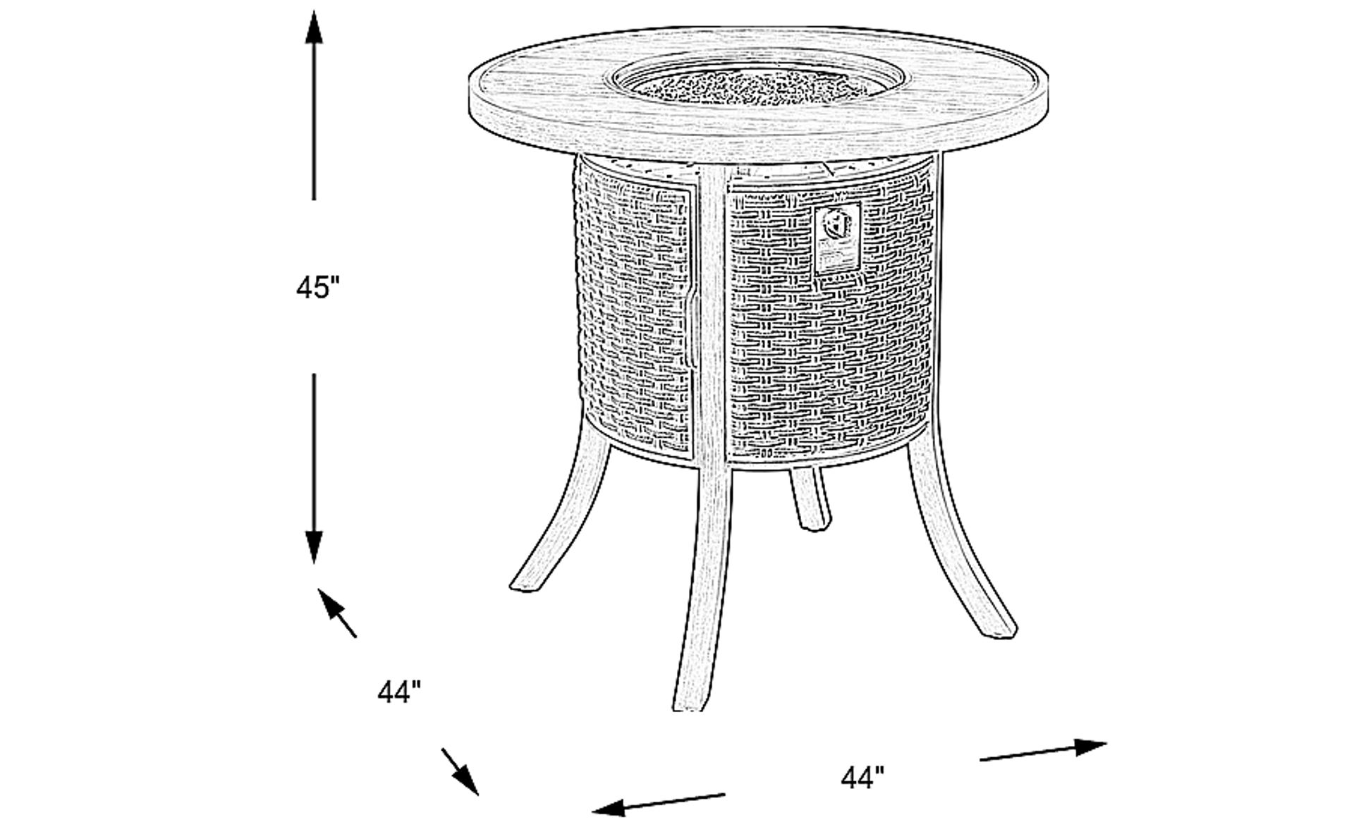 Dimension Image. Please refer to the Dimension Tab on this page for dimension details.
