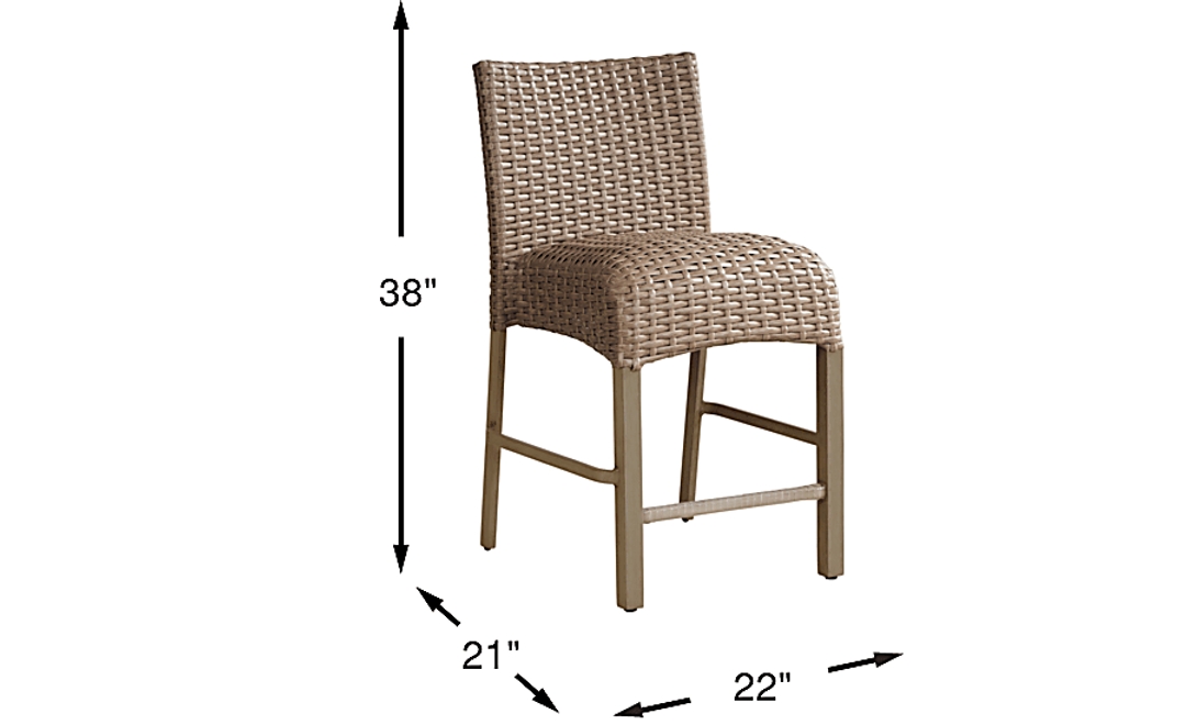 Siesta Key Gray Outdoor Balcony Stool