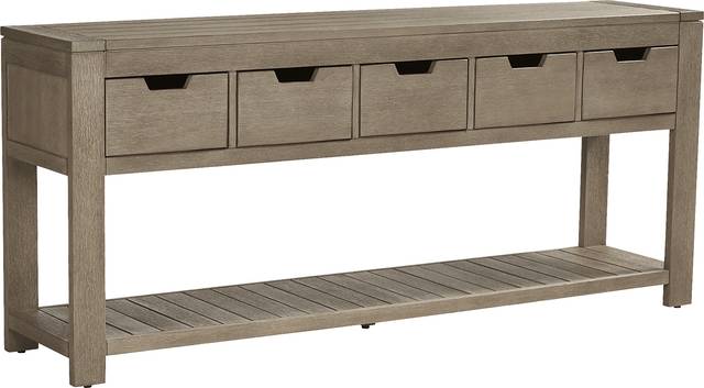 Siesta Key Gray Outdoor Sofa Table - Thumbnail - Image 1