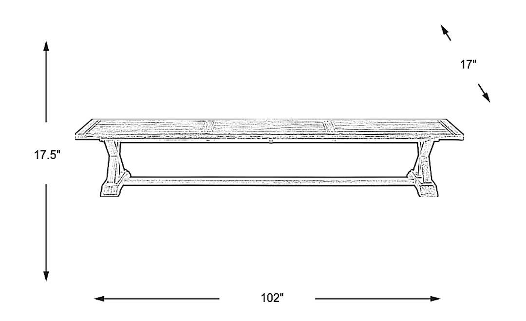 Siesta Key Light Wood 102 in. Outdoor Dining Bench