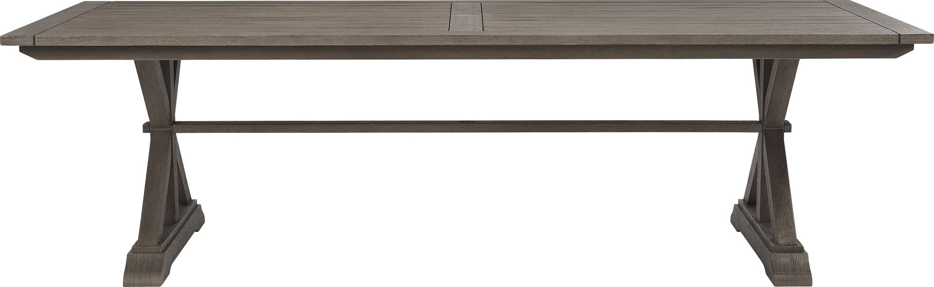 Siesta Key Gray 5 Pc Rectangle Outdoor Dining Set with Twine Cushions and Bench - Image 3
