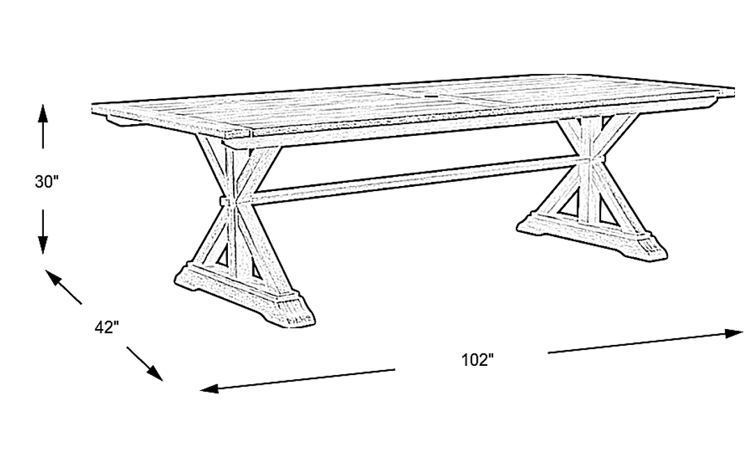 Siesta Key Light Wood 102 in. Rectangle Outdoor Dining Table