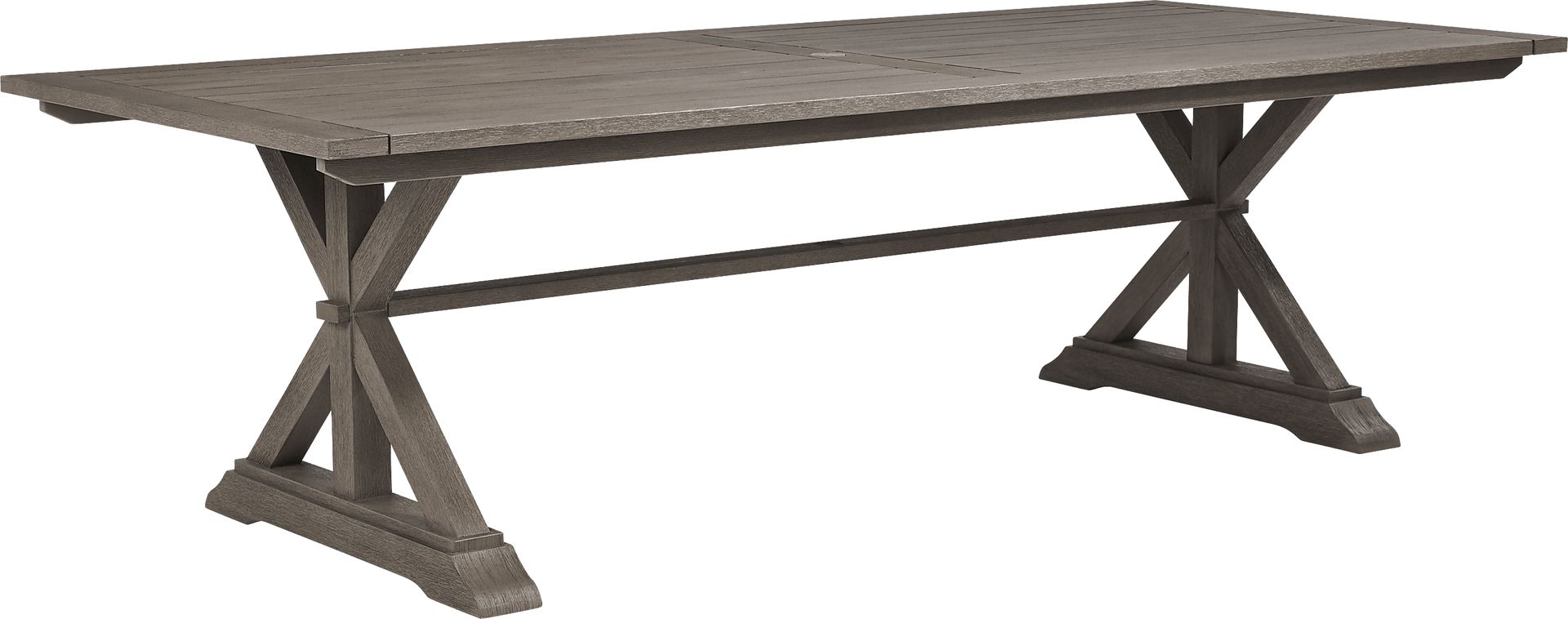 Siesta Key Gray 5 Pc Rectangle Outdoor Dining Set with Twine Cushions and Bench - Image 2