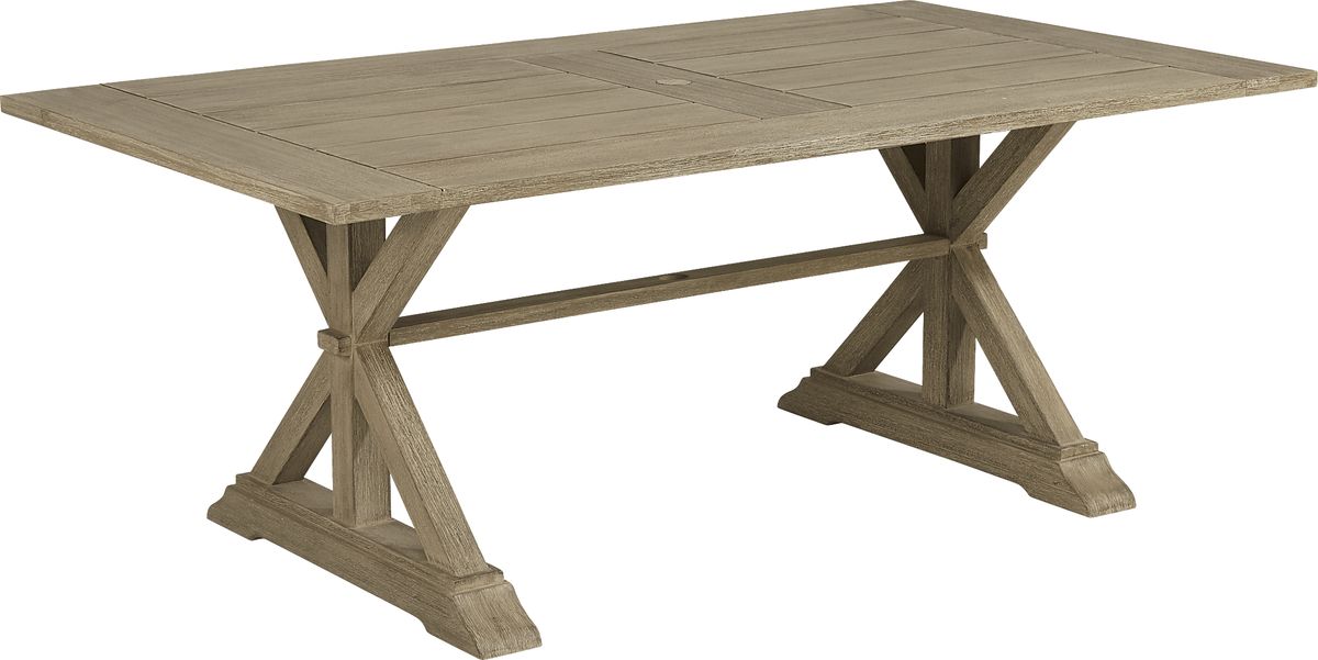 Siesta Key Light Wood Fruitwood Outdoor 76 in. Rectangle Dining Table