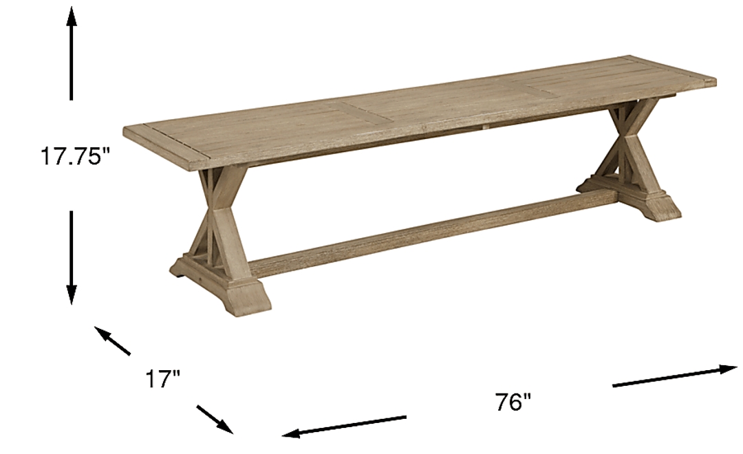 Siesta Key Light Wood Outdoor Dining Bench