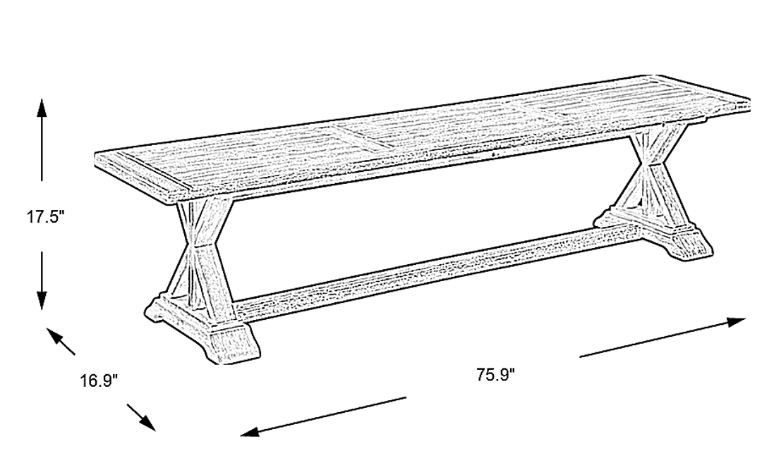 Siesta Key Light Wood Outdoor Dining Bench