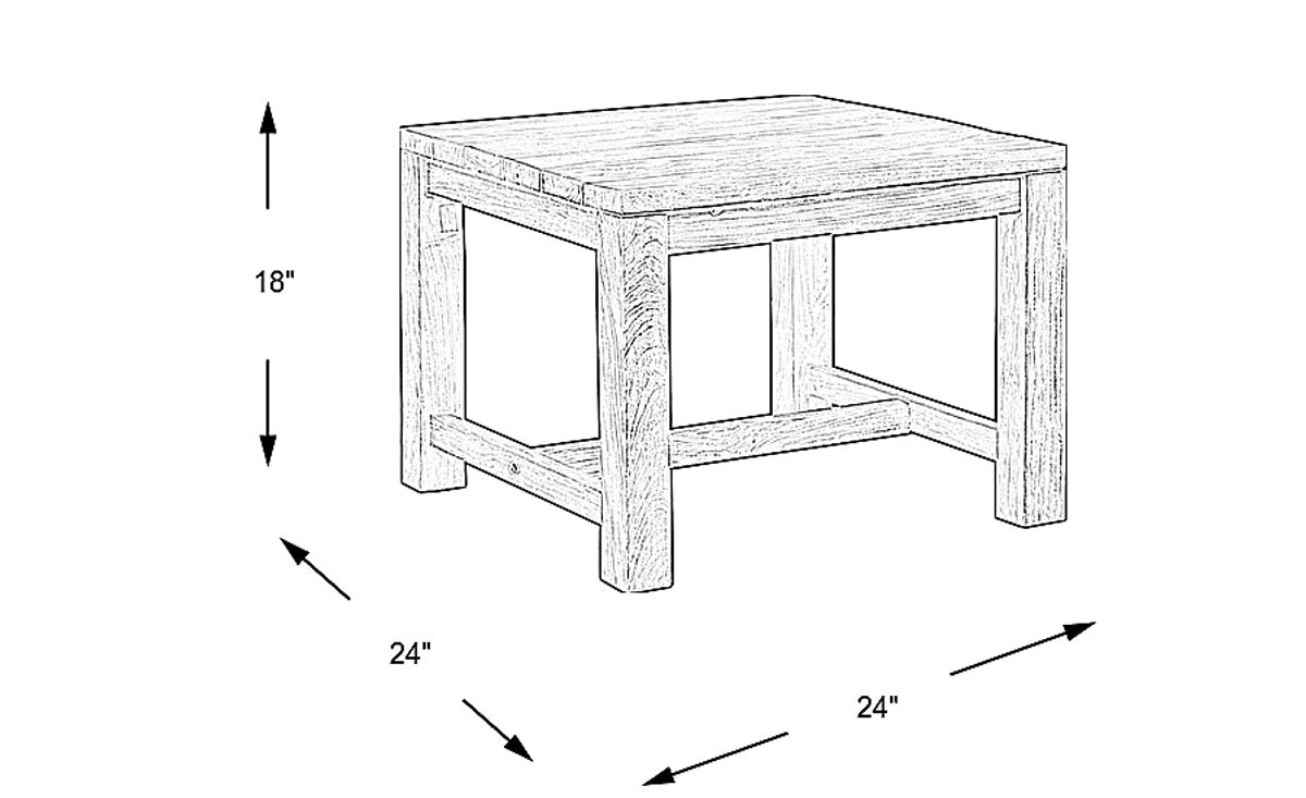 Fifth & Shore Siesta Key Wheat Beige Teak Outdoor End Table | Rooms to Go