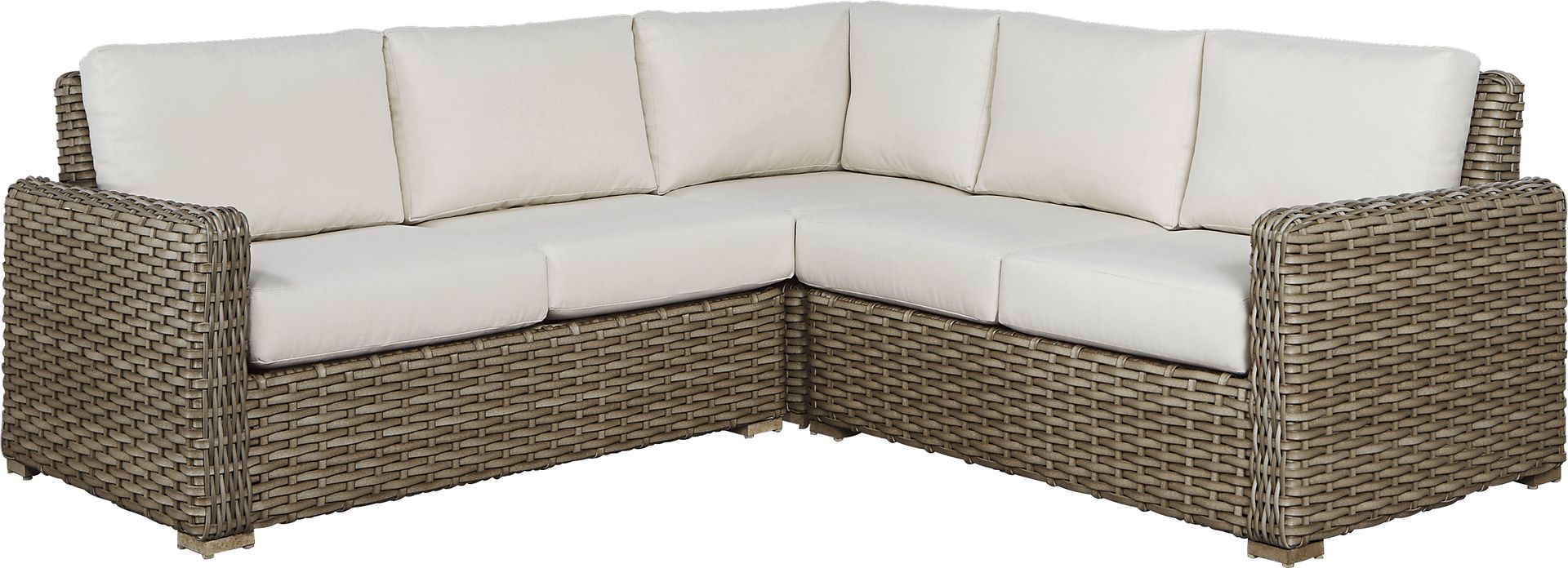 Siesta Key Driftwood 3 Pc Outdoor Sectional with Linen Cushions - Image 3