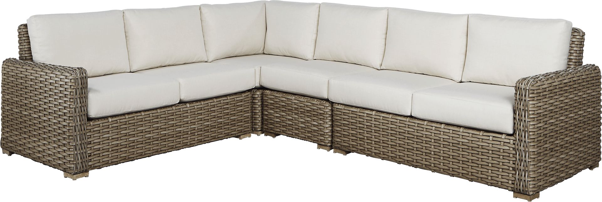 Siesta Key Driftwood 5 Pc Outdoor Seating Set with Linen Cushions - Image 3