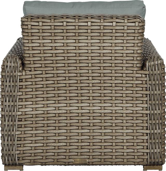 Siesta Key Driftwood Outdoor Chair with Seafoam Cushions - Thumbnail - Image 3