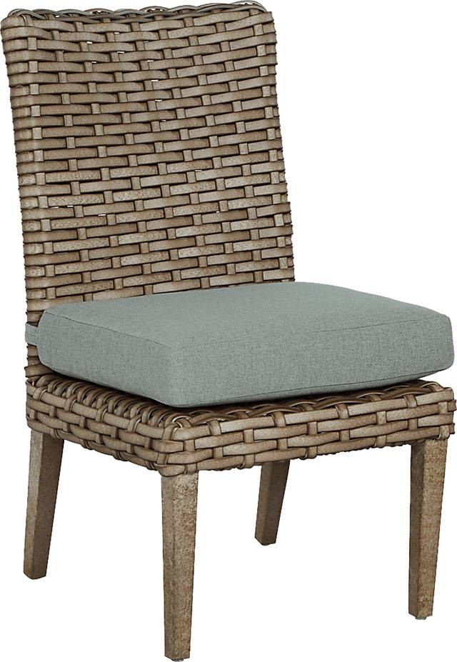 Siesta Key Driftwood 7 Pc 72 in. Rectangle Outdoor Dining Set with Seafoam Cushions - Thumbnail - Image 3