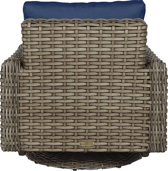 Siesta Key Driftwood 5 Pc Outdoor Fire Pit Seating Set with Indigo Cushions - Thumbnail - Image 5