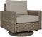 Siesta Key Driftwood Outdoor Swivel Chair with Sand Cushions
